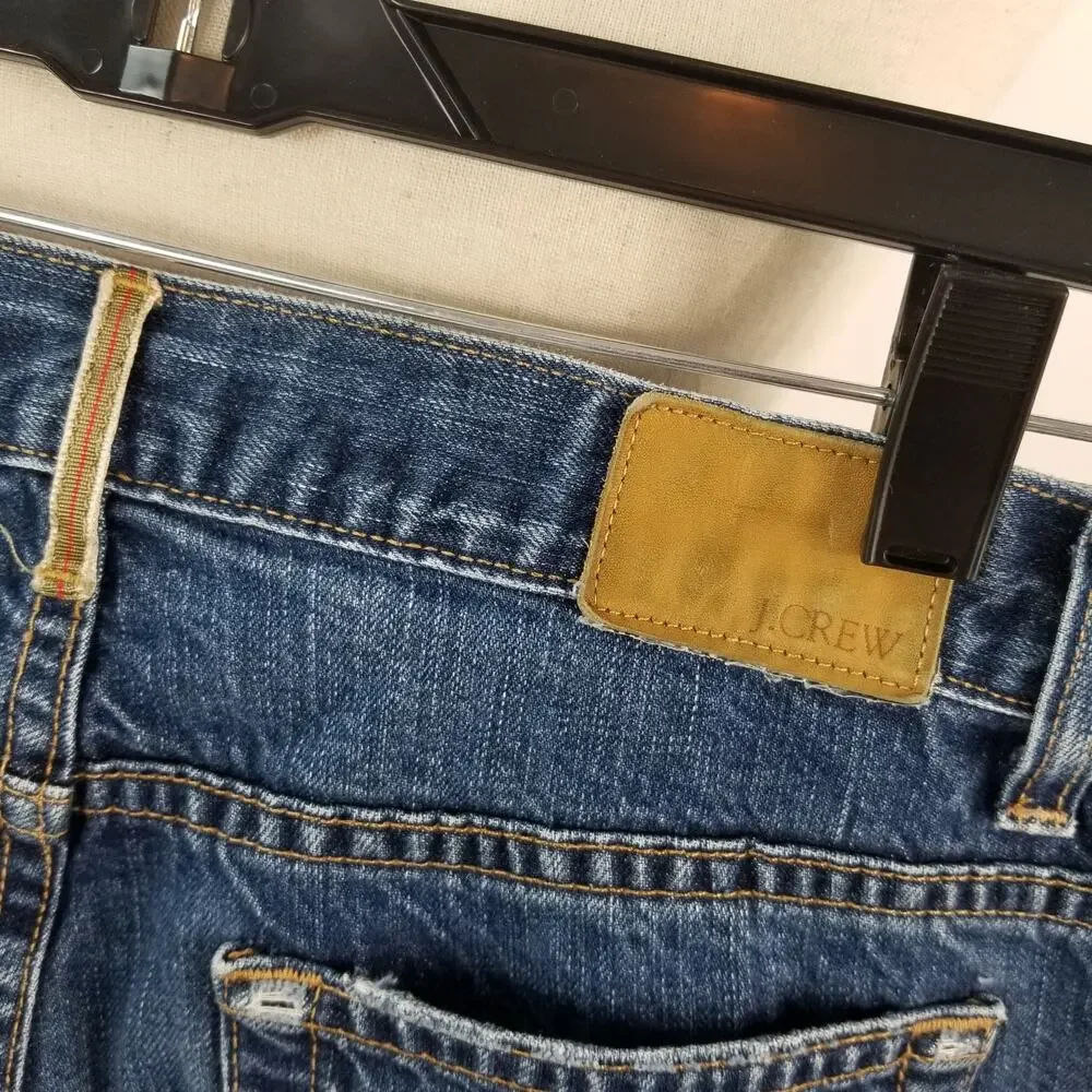 J. CREW Blue Denim Jeans Vintage USA Button Fly Bootcut Size 6